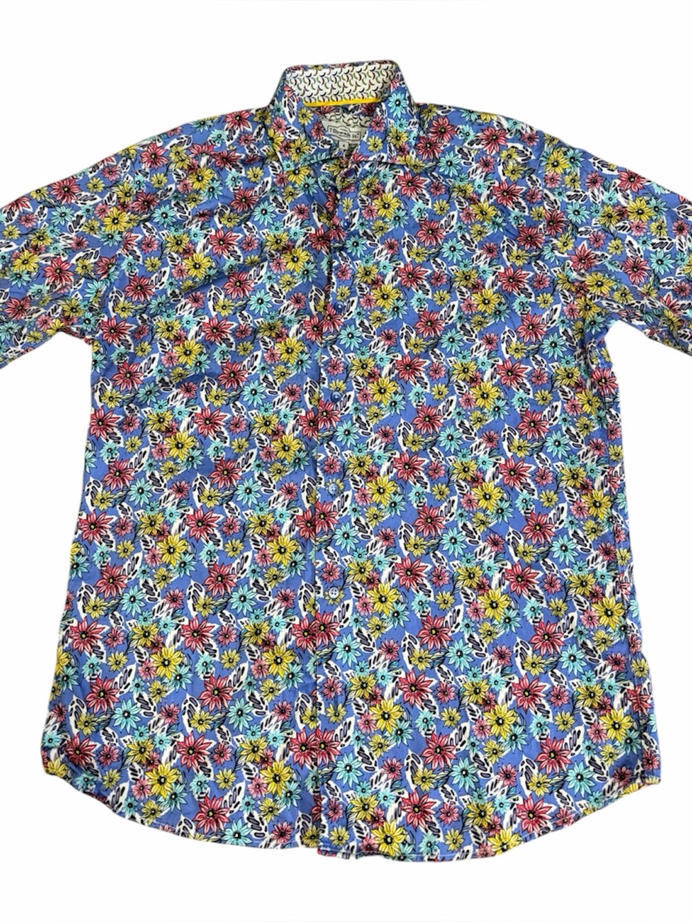 7 Downie St Men's sport shirt contemporary fit M, soho print modern resortwear